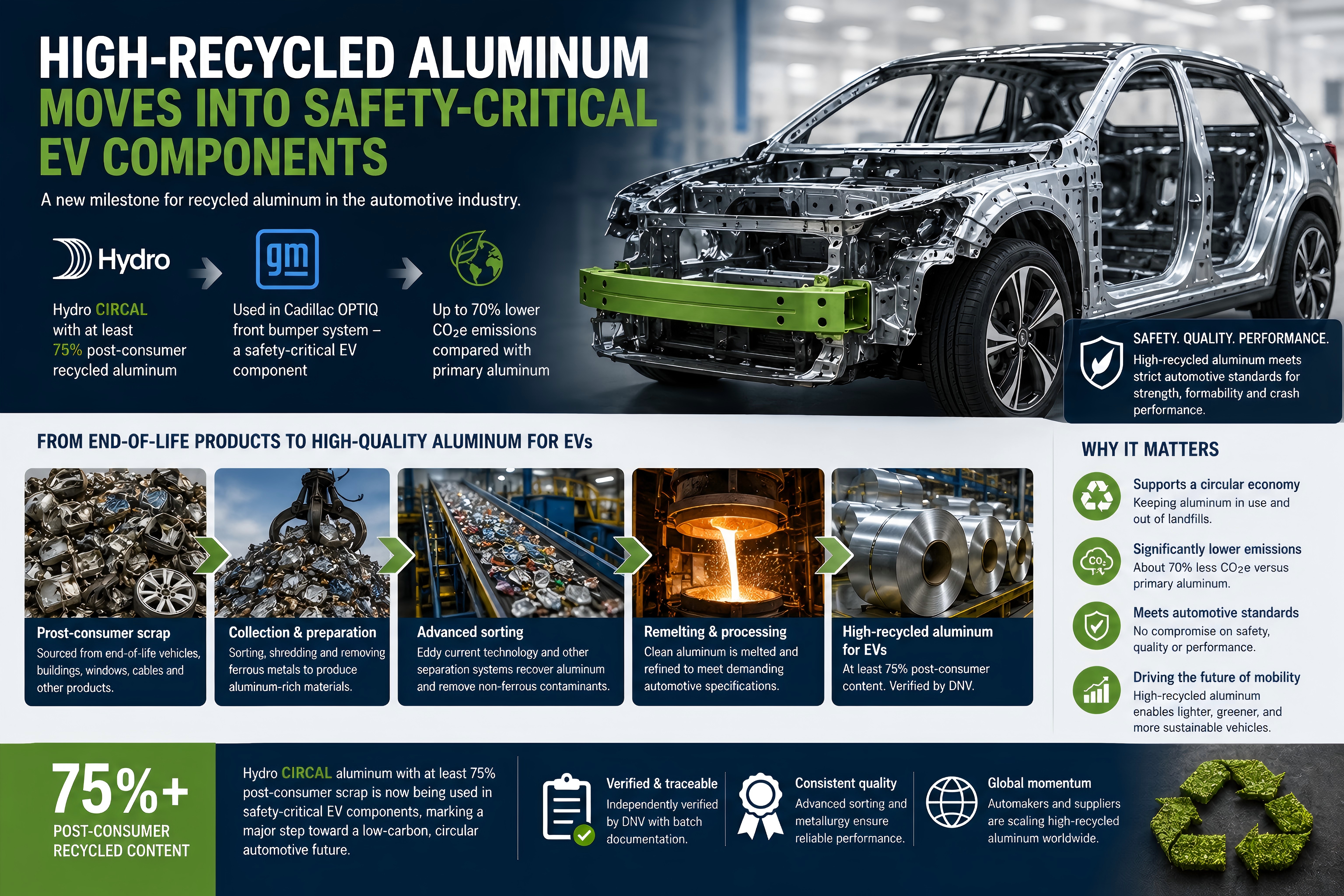 High-Recycled Aluminum Moves Into Safety-Critical EV Components